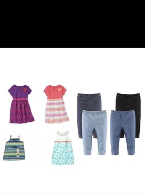 Bundle Lot Baby Girls Dresses And Pants Size 24 Months